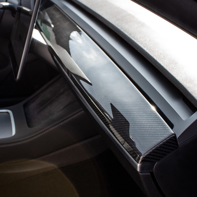 Karbonowa wkładka na deskę rozdzielczą dla Tesla Model 3 2019-2023 i Model Y 2022-2024