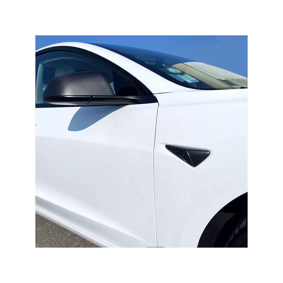 Tampa lateral da câmara em carbono com cobertura total para Tesla Model Sx, 3 e Y