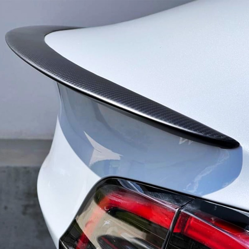 Bimirth Pour Tesla Model 3 Y 2023 Modèle Y Lèvre de coffre arrière Fibre de  carbone Abs Wing Spoiler Car Styling Rear Trunk Spoiler Model 3 Accessoires