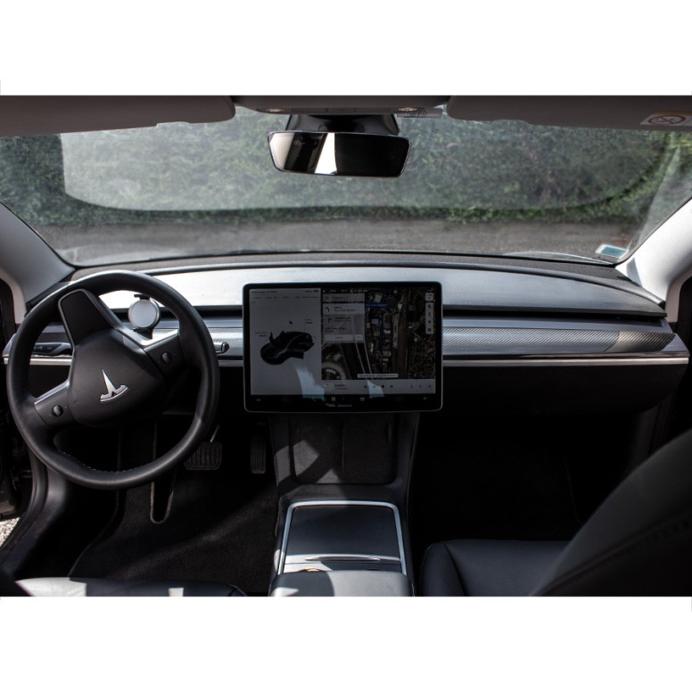 Instrumentbrætindsats i kulfiber til Tesla Model 3 2019-2023 og Model Y 2022-2024