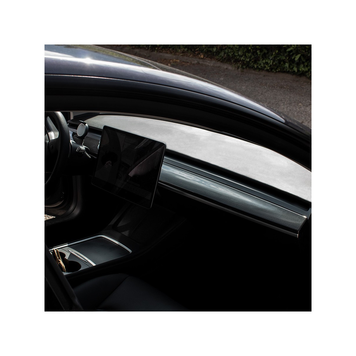 Instrumentbrætindsats i kulfiber til Tesla Model 3 2019-2023 og Model Y 2022-2024