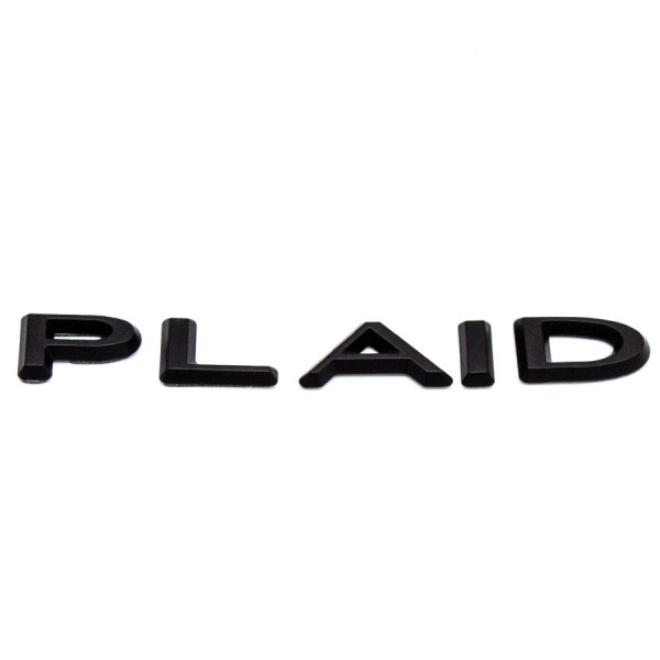 Självhäftande logotyp bokstäver Plaid för Tesla