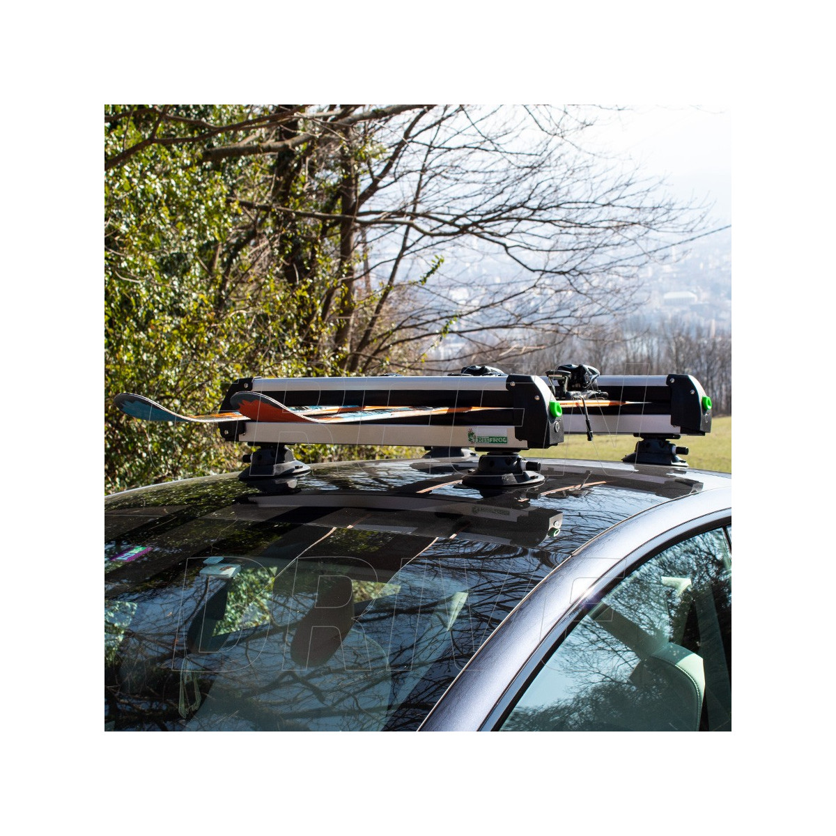 Porta-esquis e snowboards com ventosas TreeFrog para Tesla Model 3, Y, S e X