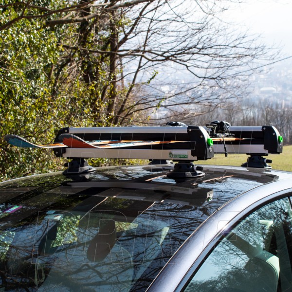 Suporte para esqui e snowboard TreeFrog com ventosas para Tesla