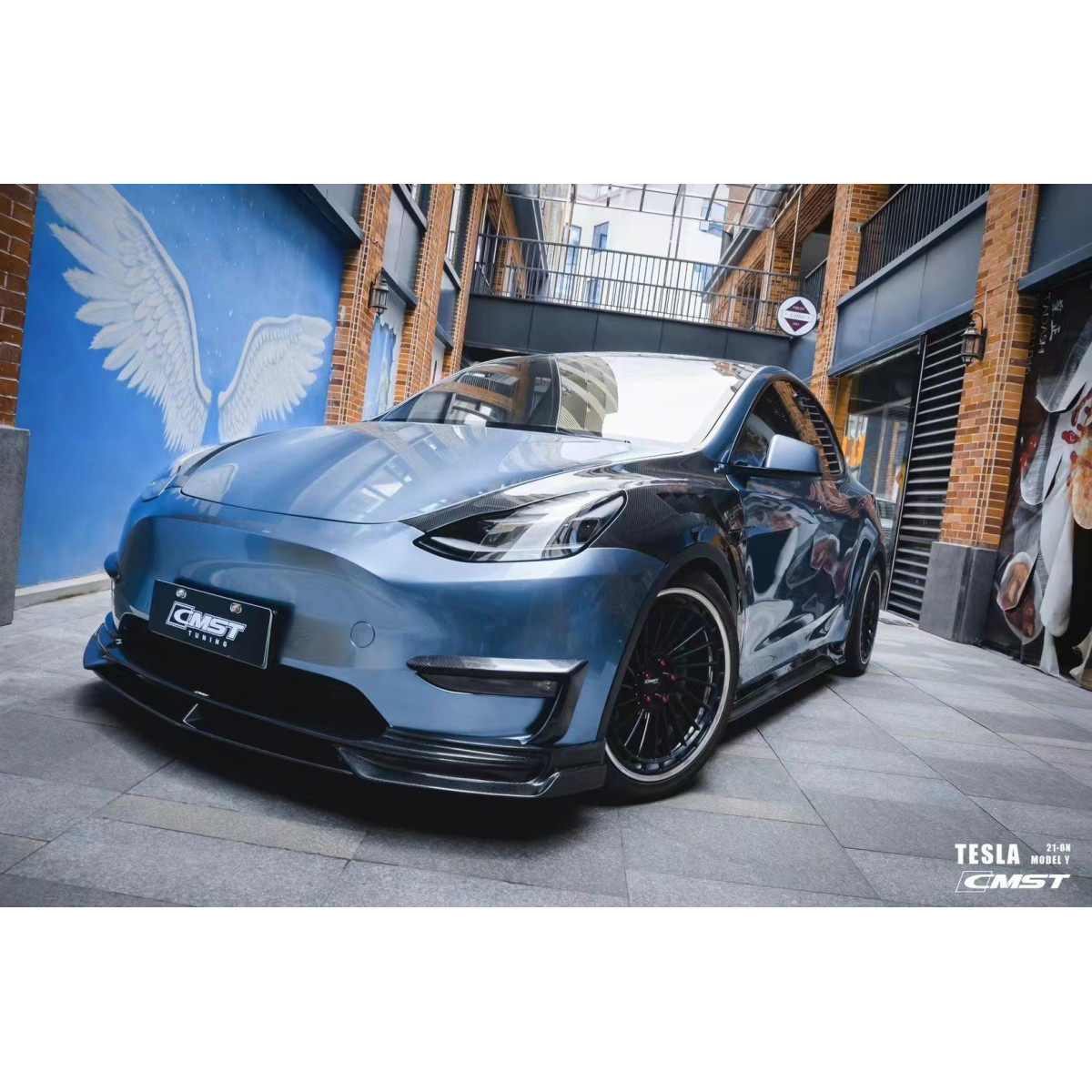 Parafango anteriore di ricambio in carbonio CMST per Tesla Model Y