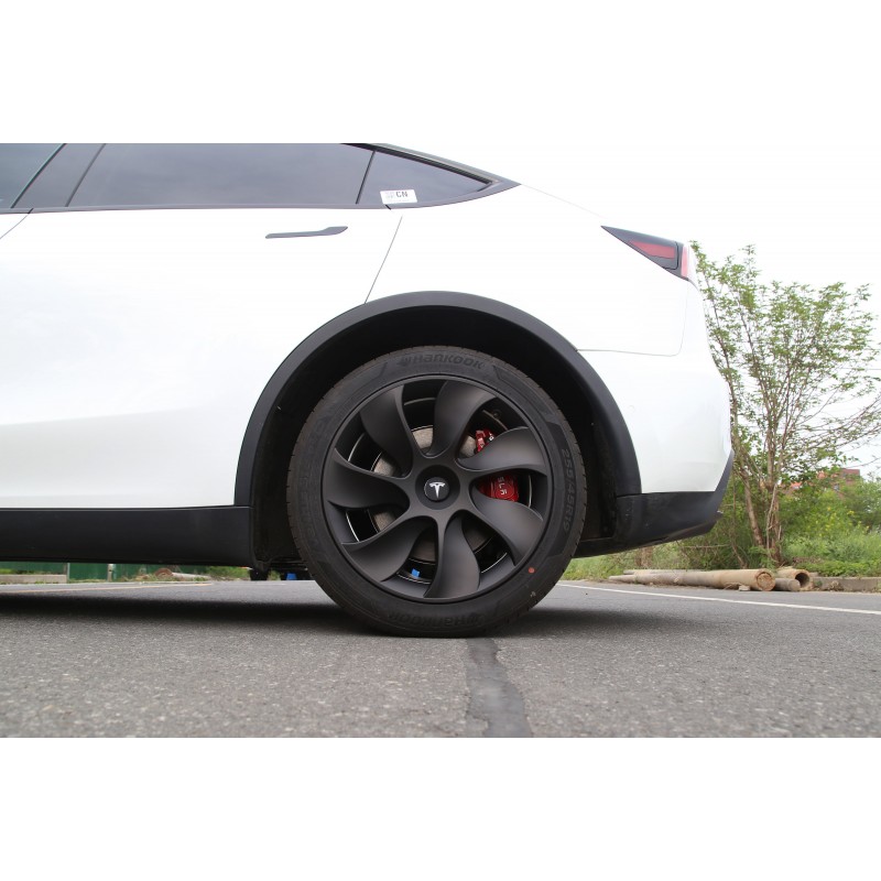  BONRYAN Tesla Model Y Enjoliveur 19 Pouces Enjoliveur de  Remplacement ABS Jeu de 4 Noir Mat 2020-2023 Model Y Accessoires  Uberturbine Style