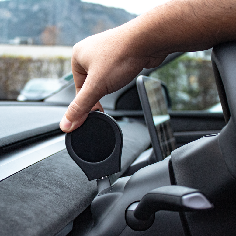 Uchwyt na telefon montowany na kierownicy z ładowarką i ekranem do Tesla Model 3 i Model Y