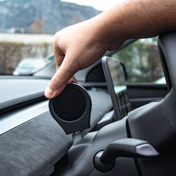 Soporte de teléfono montado en el volante con cargador y pantalla para Tesla Model 3 y Model Y