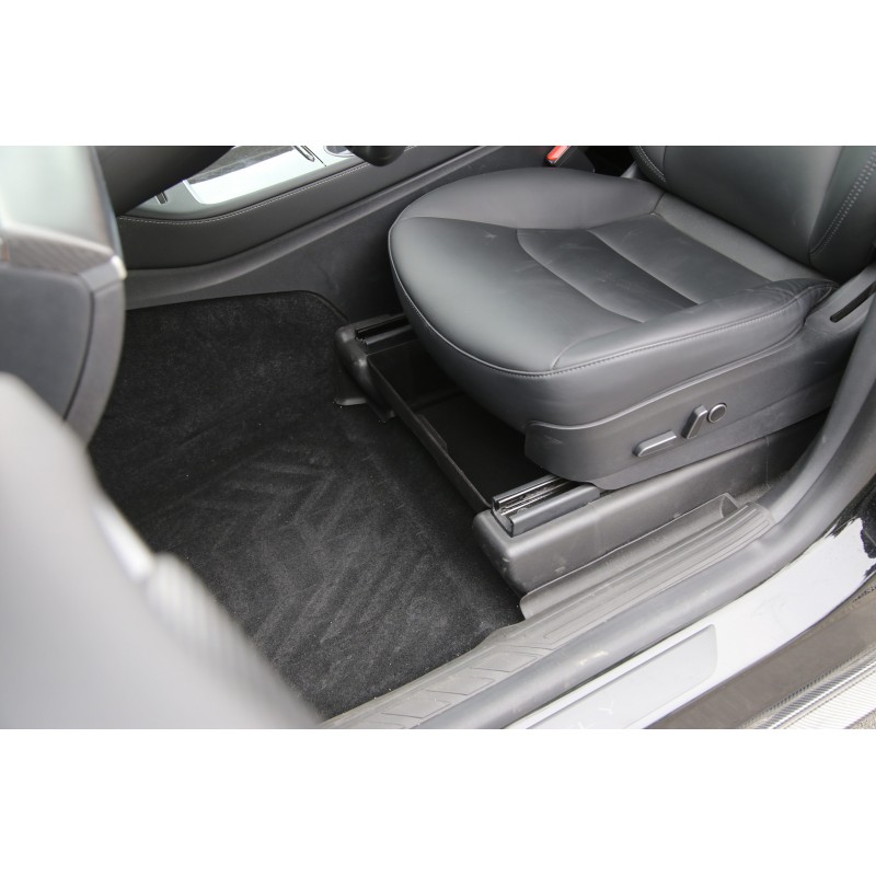 Storage drawer under front seat for Tesla Model Y