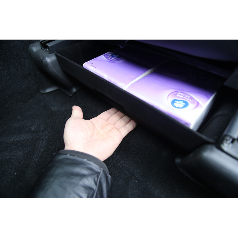 Storage drawer under front seat for Tesla Model Y