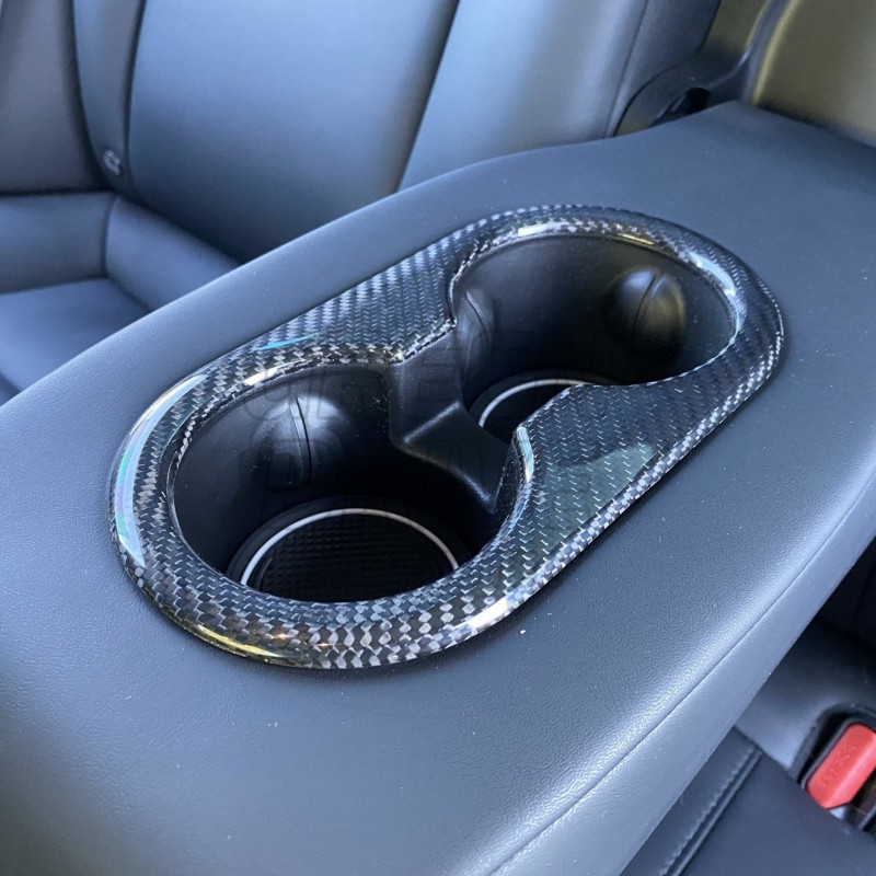 Tesla Model 3/Y Housse de porte-gobelet de banquette arrière en fibre de  carbone véritable (2018-20 – TESLAUNCH