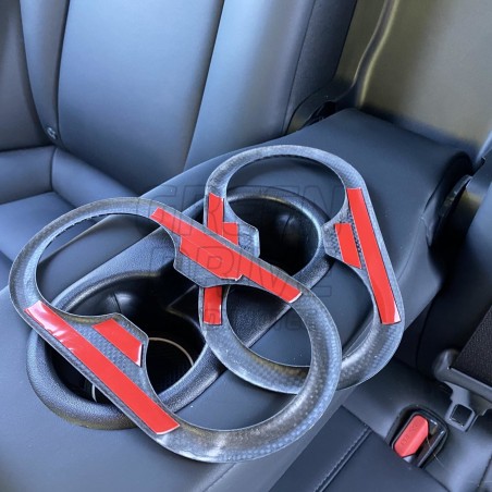Carbon Rear Cup Holder Insert - Tesla Model 3 en Y