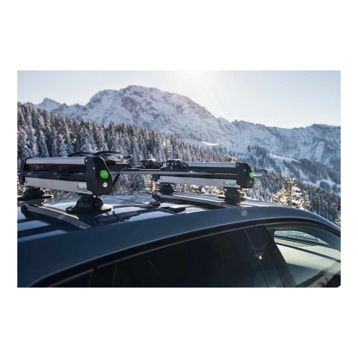 Porta-esquis e snowboards com ventosas TreeFrog para Tesla Model 3, Y, S e X