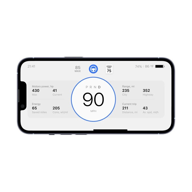 Teslogic V2 den portabla instrumentpanelen på din smartphone för Tesla Model 3 och Model Y