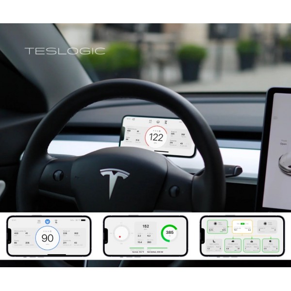 Teslogic V2 el tablero portátil en su smartphone para Tesla Model 3 y Model Y