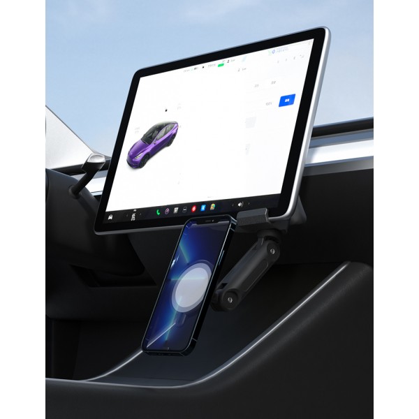 MagSafe hållare för laddare och telefon med skärmskydd för Tesla Model 3 och Model Y