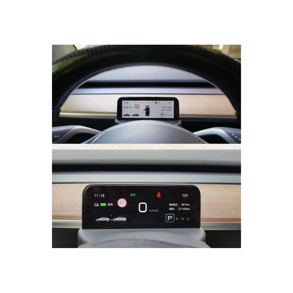 HUD-näyttö Tesla Model 3 ja Tesla Model Y