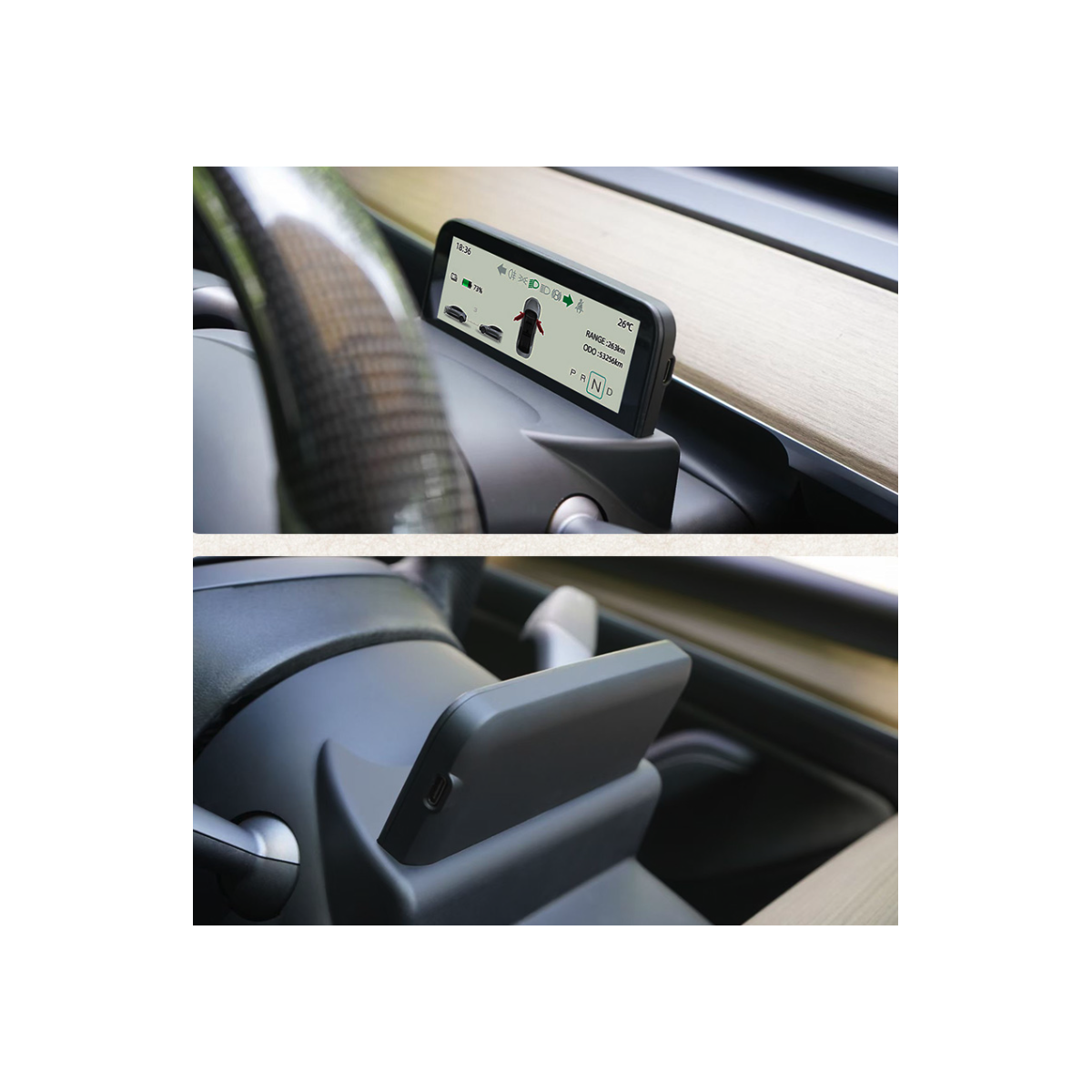 HUD heads-up display para Tesla Model 3 e Tesla Model Y