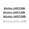 Emblemat "DUAL MOTOR" na tylny bagażnik - Tesla Model S, X, 3 i Y