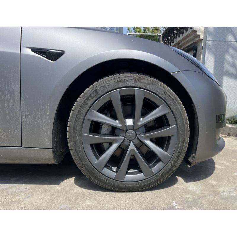Enjoliveur de roue Arachnid modèle 3 18 pouces, modèle Sport S, Version à  carreaux, enjoliveur, mat, pour Tesla (2017 – 2023), 4 pièces