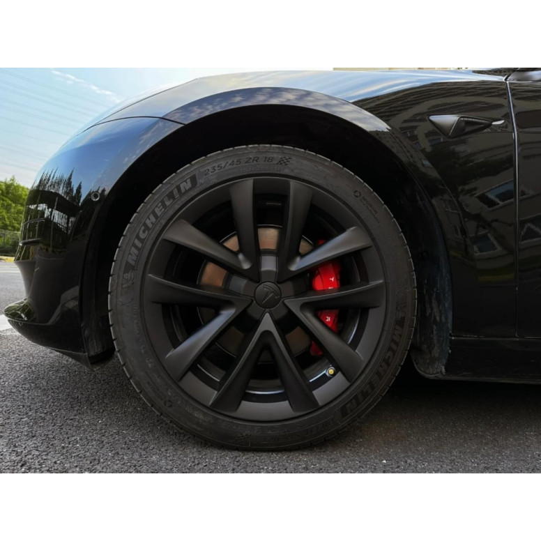 Set med 4 Arachnid Plaid 18 tums hjulkapslar för Tesla Model 3 2017-2023