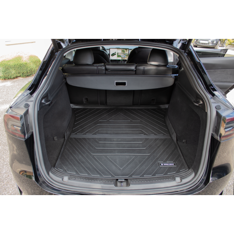Tapis De Coffre Arrière Pour Tesla Model 3 (2024+) - Protection étanche TPE - Ajustement Parfait 3D - Marque Green Drive - 4