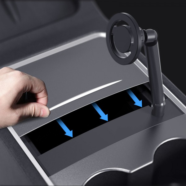 MagSafe phone holder integrated into the centre console for Tesla Model 3 and Model Y