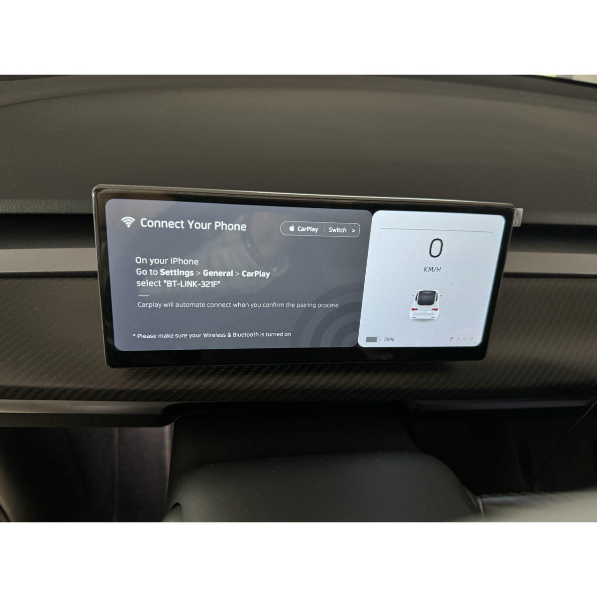 Afișaj pentru șofer compatibil Apple CarPlay și Android Auto wireless pentru Tesla Model 3 și Model Y