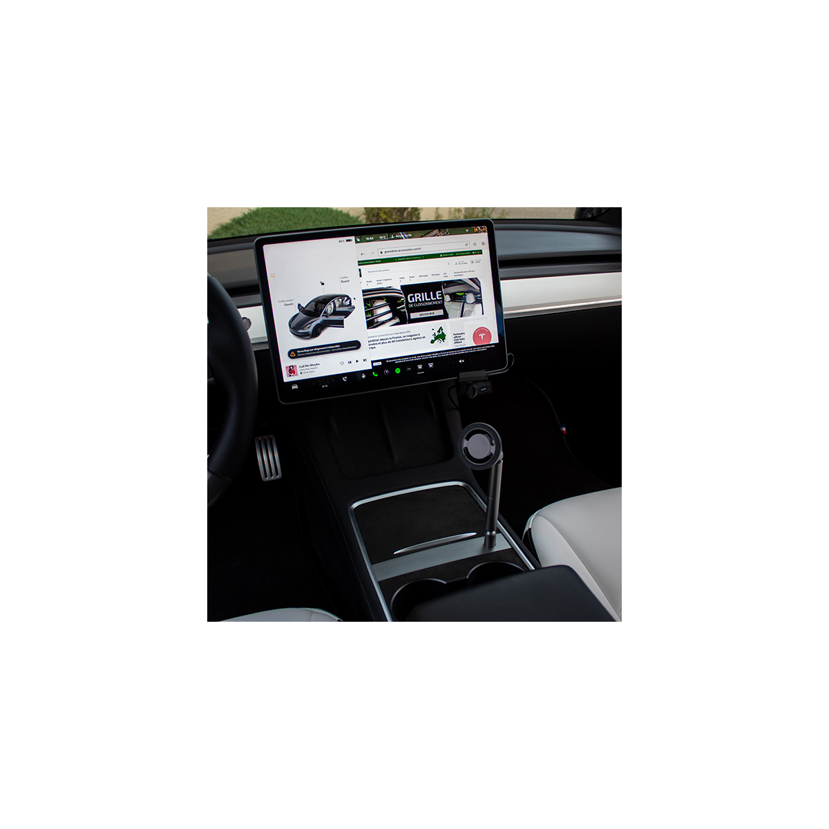 MagSafe telefoonhouder geïntegreerd in de middenconsole voor Tesla Model 3 en Model Y
