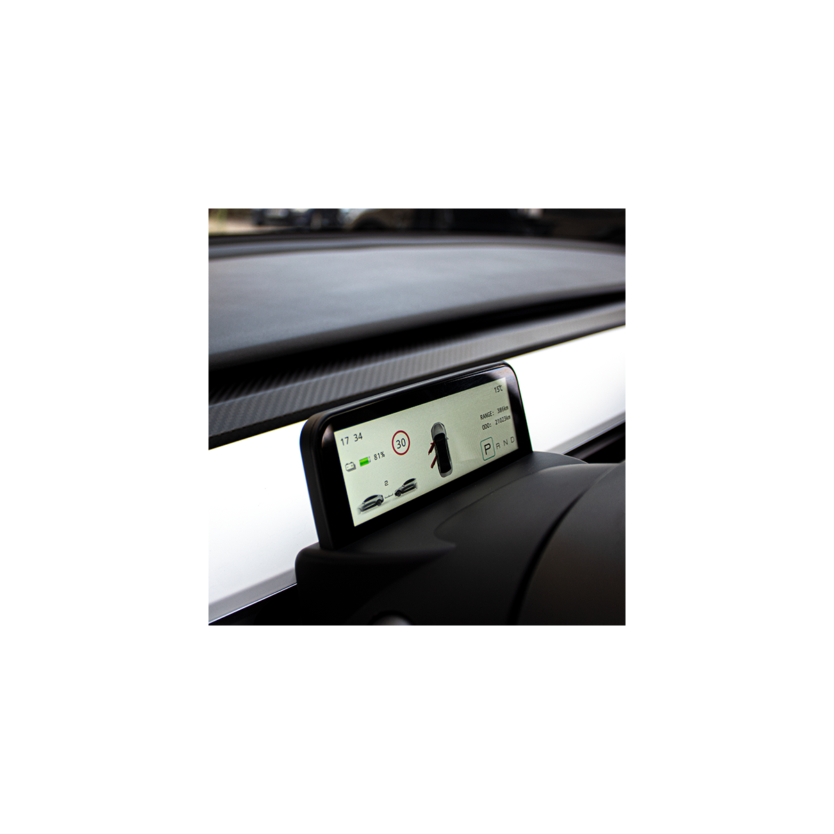 HUD-näyttö Tesla Model 3 ja Tesla Model Y
