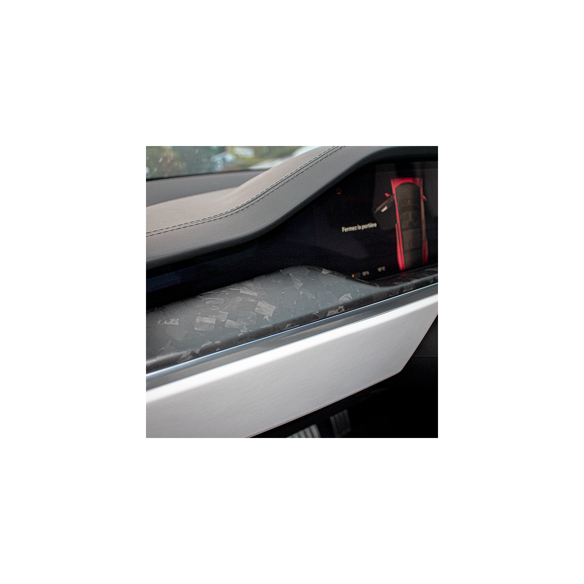 Tablier e painéis interiores das portas em carbono para Tesla Model S e Model X LR & Plaid 2022 +
