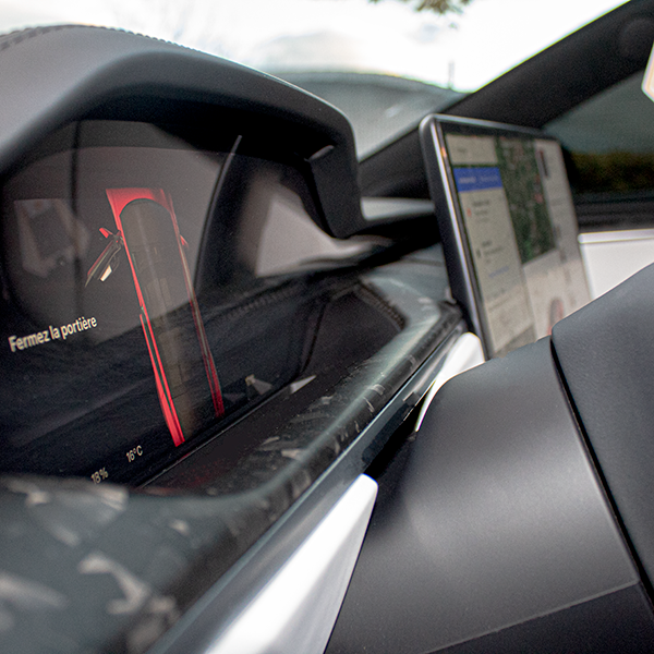 Cruscotto e pannelli porta in carbonio per Tesla Model S e Model X LR & Plaid 2022 +