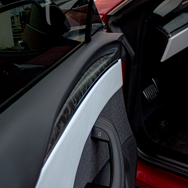 Salpicadero y paneles de puerta de carbono para Tesla Model S y Model X LR & Plaid 2022 +