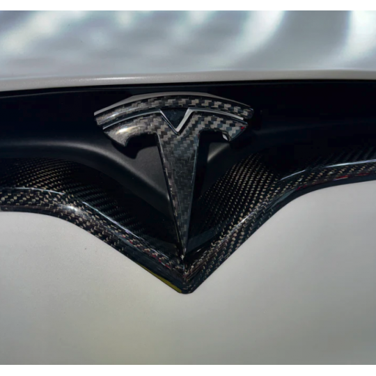 Logo frontal de carbono para Tesla Model X 2022+