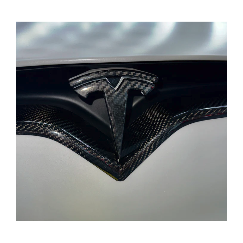 Frontlogo i kulfiber til Tesla Model X 2022+