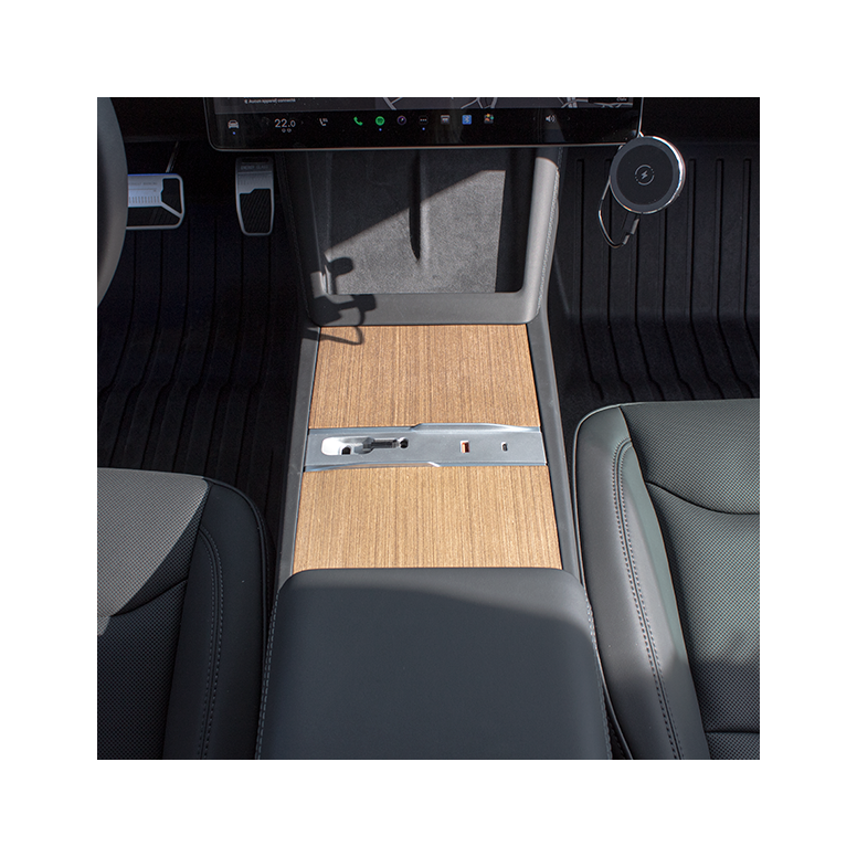 Consola central de madera auténtica - Tesla Model 3 e Y