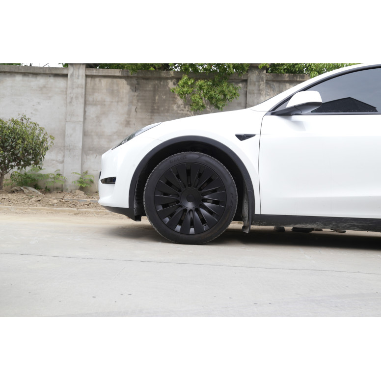 Sett med 4 stk. 19-tommers «Induction»-replika-hjulkapsler til Tesla Model Y