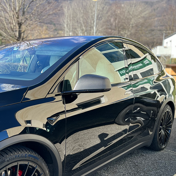 Capas dos espelhos retrovisores em carbono para Tesla Model X LR & Plaid 2022 +