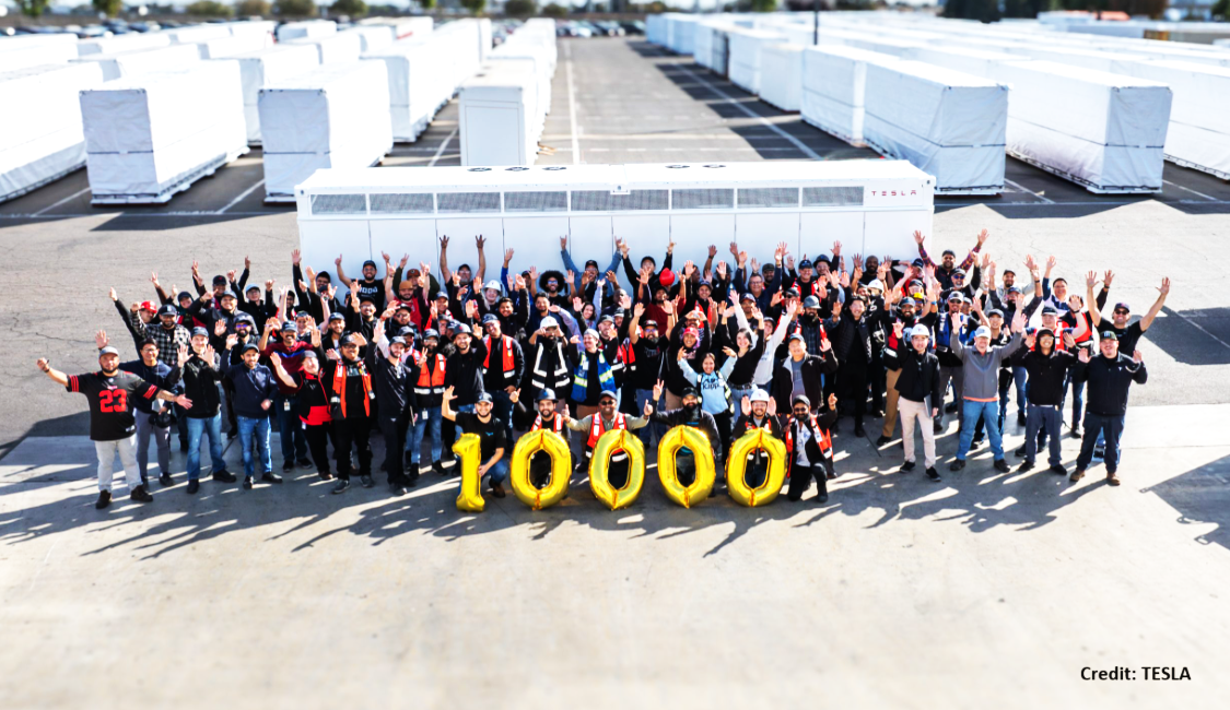 A Tesla atinge um marco com o 10.000º Megapack