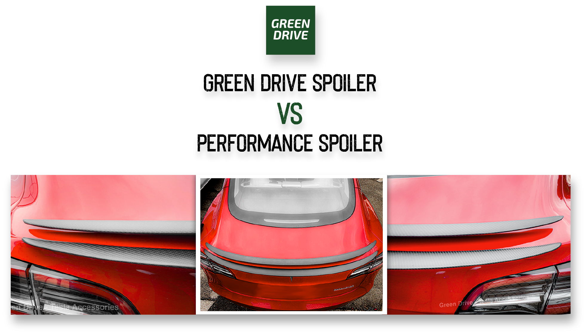 Tesla Model 3 Spoiler Performance - Green Drive Accessories